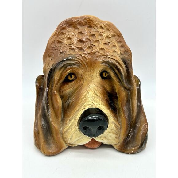 Vintage 1979 Poochie By Mysel Statue Head Bust Of Bloodhound Dog Hound GUC - Picture 2 of 12